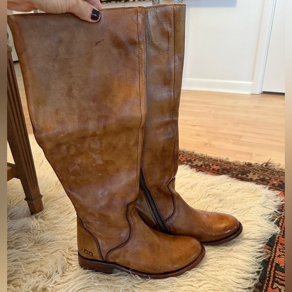Bed Stu Woman Tess Ridding Boots 121011 Windsor Tan Glaze Leather Size 8.5